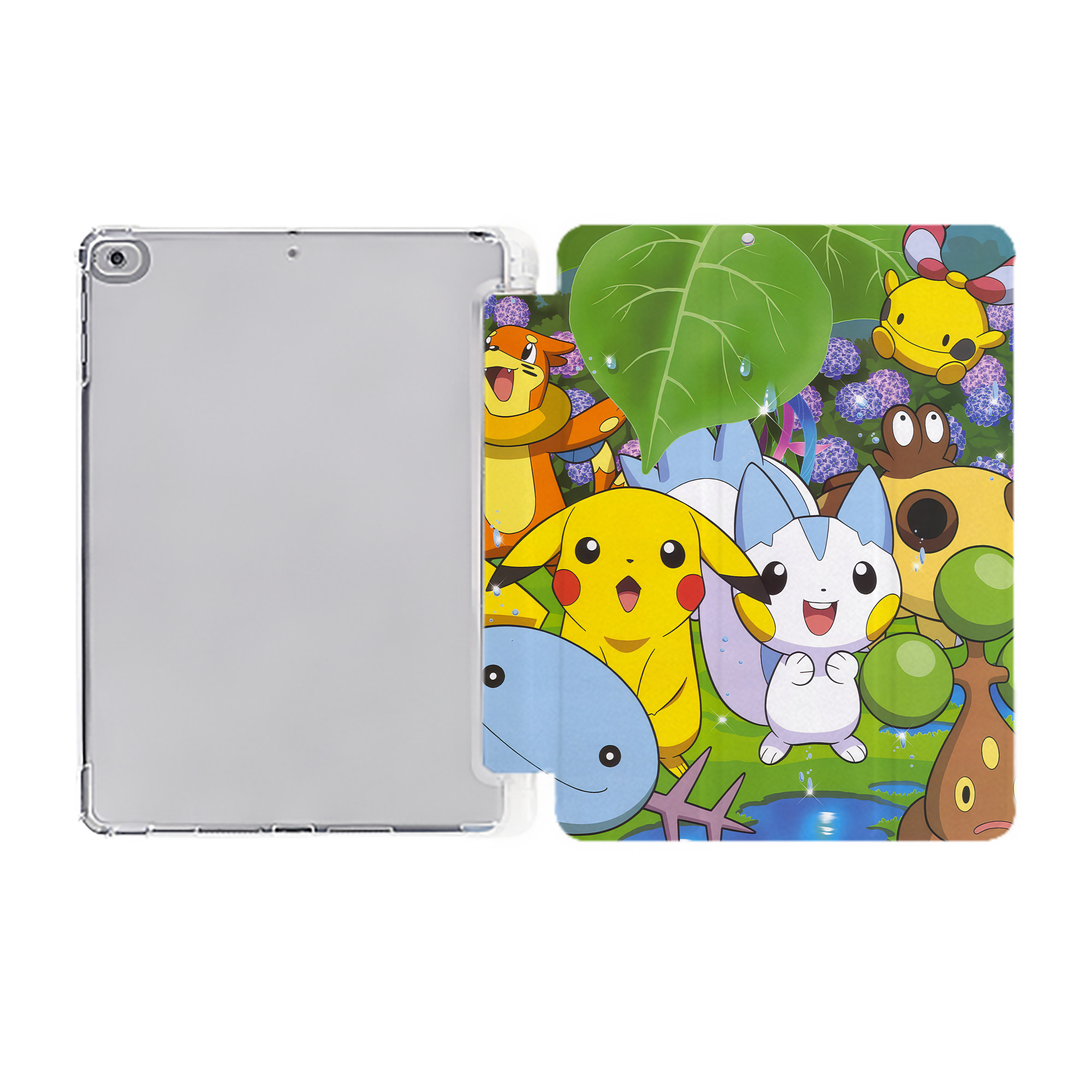 （画像用） ポケットモンスター Pokémon IPad ケース ペン収納付き 三つ折りスタンド PUレザー×シリコン 対応機種9.5/10.5/10.9インチ